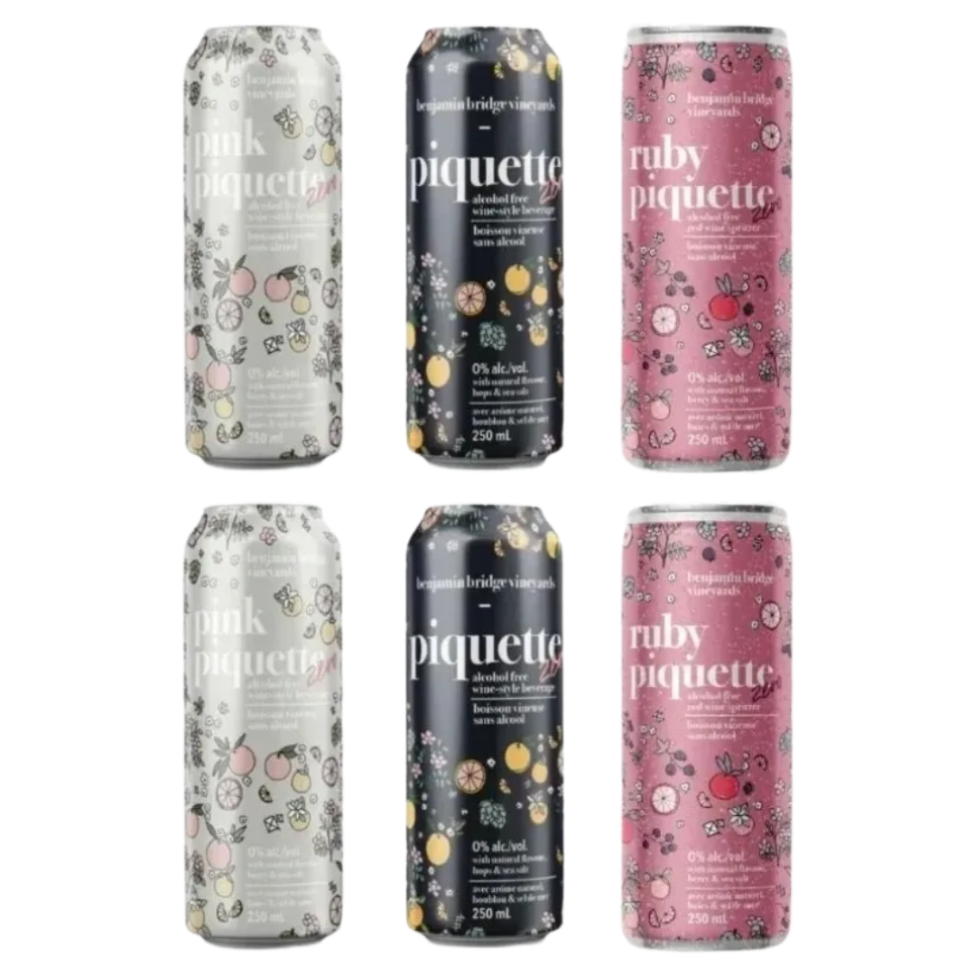 Benjamin Bridge Piquette Zero Sober Sampler Mixed Variety Pack