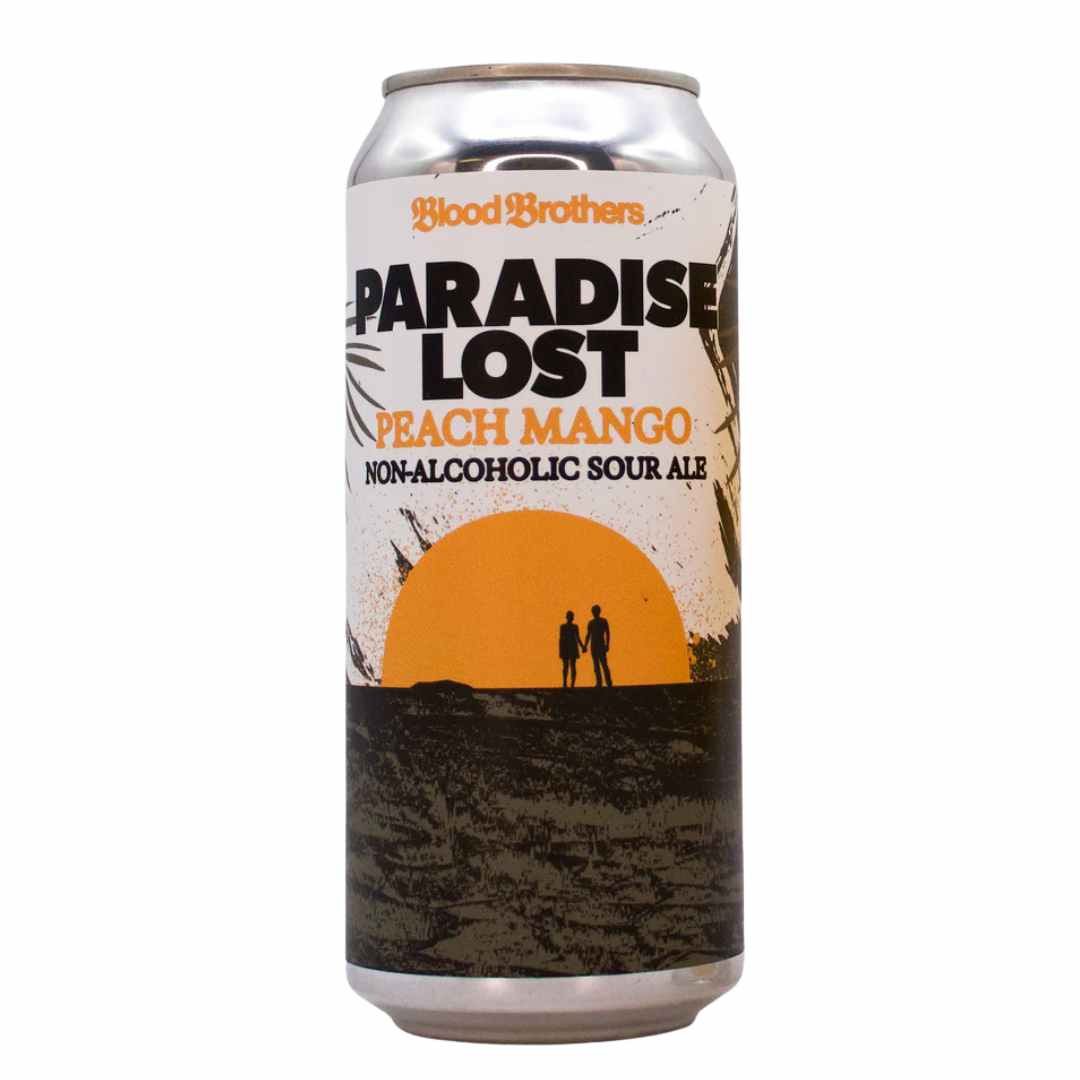 Blood Brothers Brewing Paradise Lost Peach Mango Non-Alcoholic Sour Ale