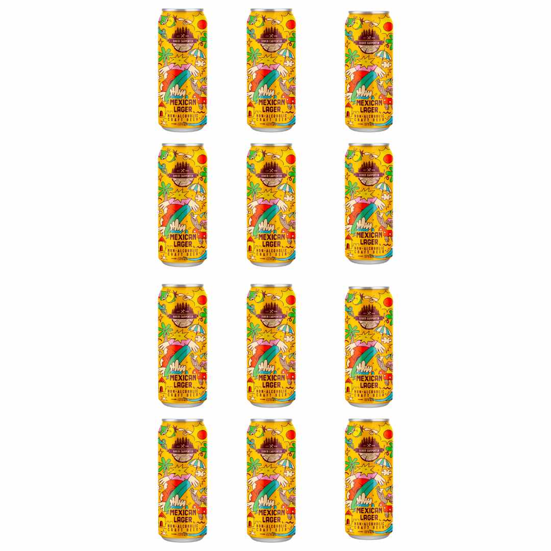 Case of 12 non-alcoholic Sober Carpenter Limited Edition Mexican Lager beer