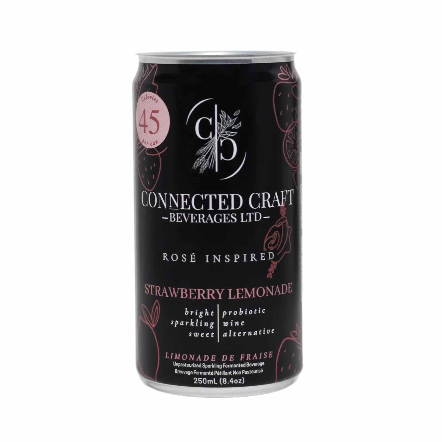 Connected Craft Beverages | Strawberry Lemonade Probiotic Wine Alternative