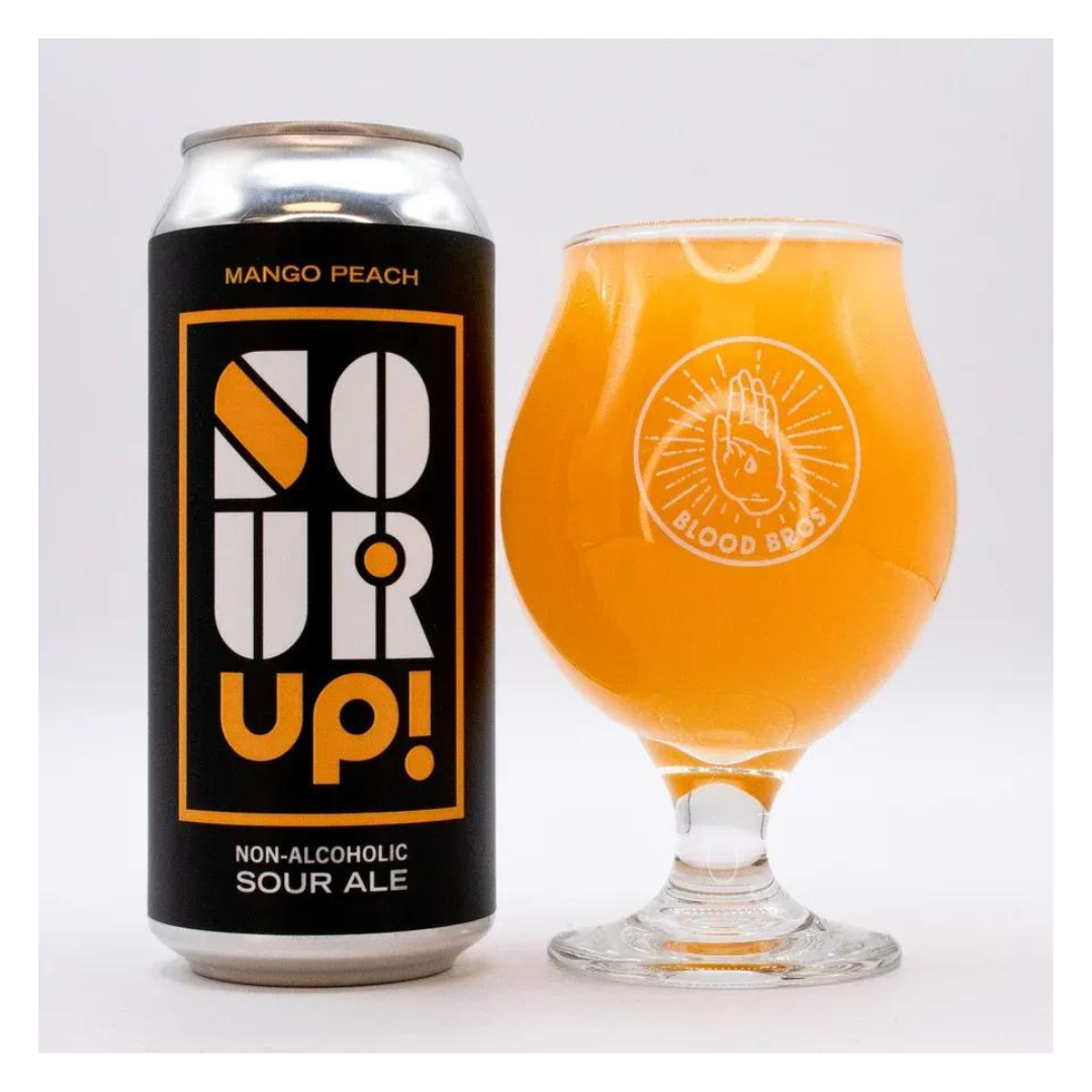 Blood Brothers Brewing Sour Up Mango Peach Non-Alcoholic Sour Ale