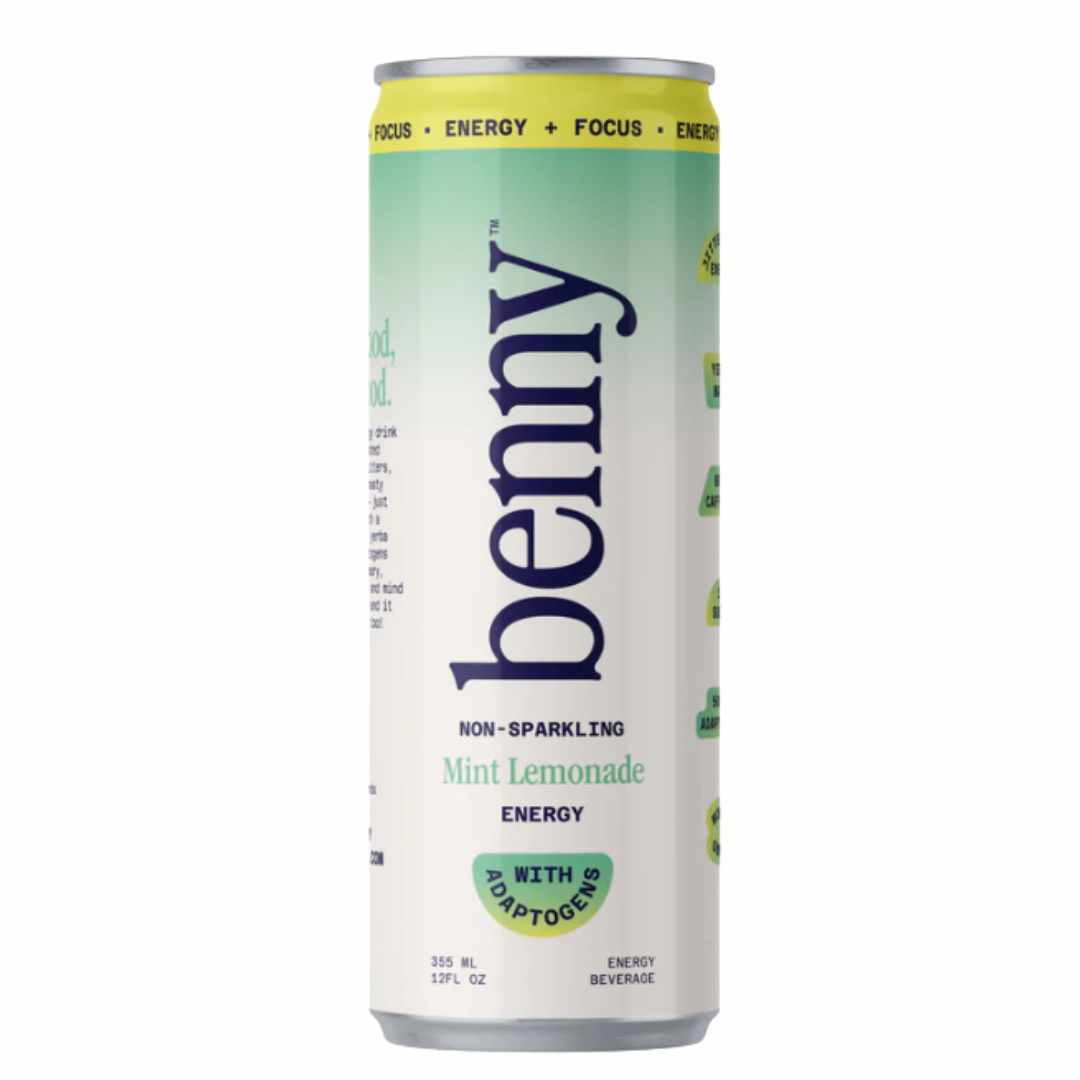 Benny Mint Lemonade non-sparkling energy drink can on a white background