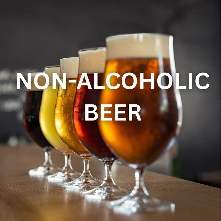 Variety of non-alcoholic beer from pale ales stouts