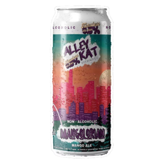 Can of Alley Kat Brewing Company's Mangolorian non-alcoholic mango ale