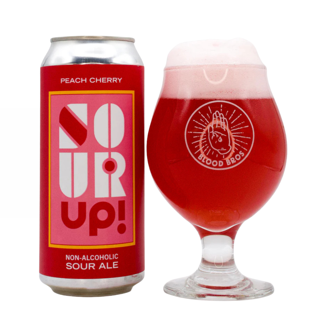 Blood Brothers Brewing Peach Cherry Sour Up Non-Alcoholic Sour Ale