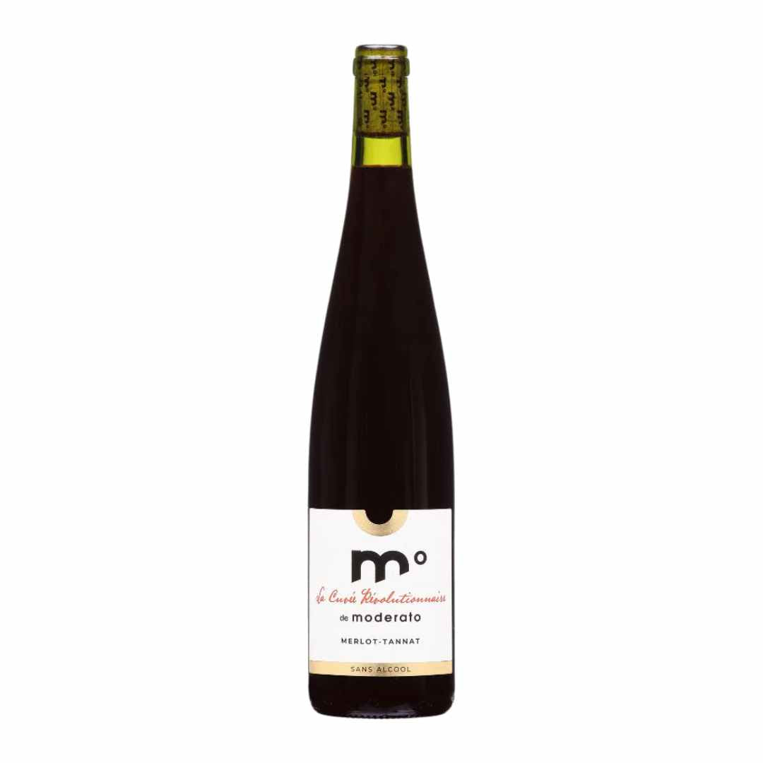 Moderato wine bottle on white background