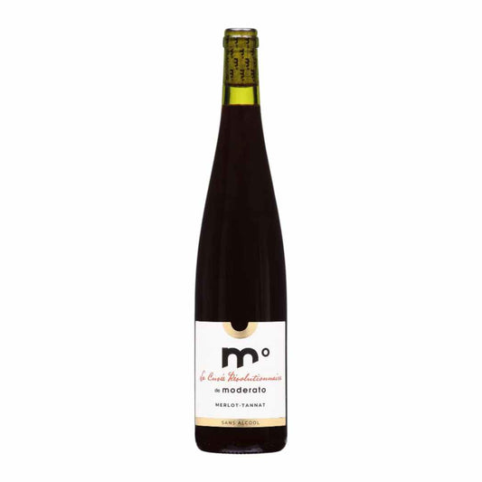Moderato wine bottle on white background