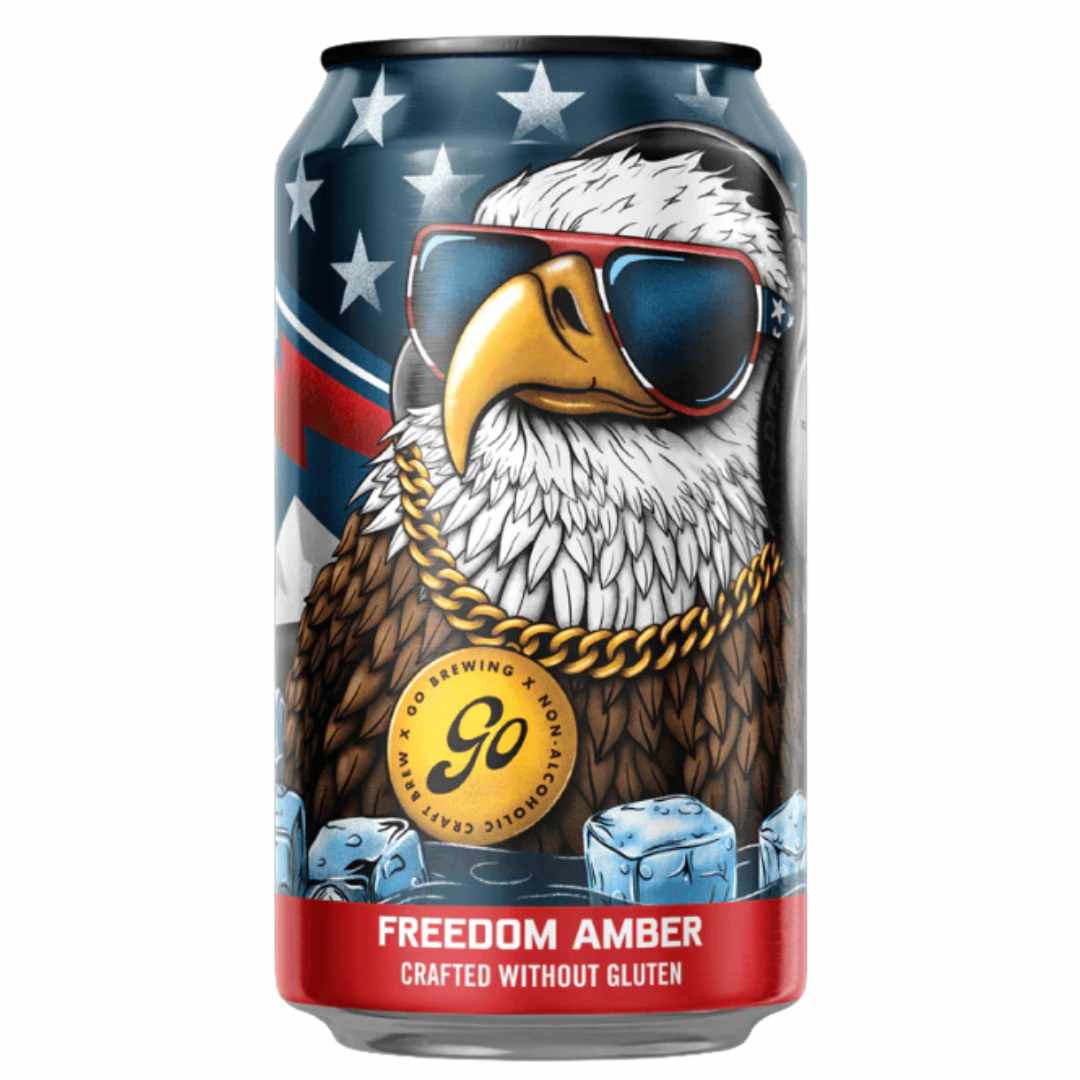 Go Brewing Freedom Amber Non-Alcoholic Beer Crafted Without Gluten