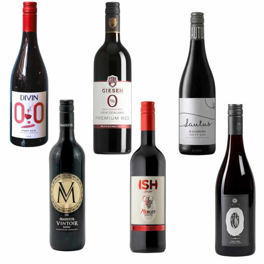 Sober Sampler | Non-Alcoholic Wine Sampler – Red Wine Variety 6 Pack