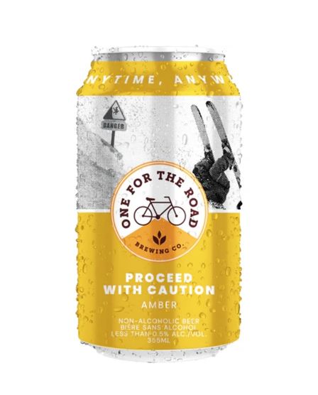 One For The Road Brewing Co. Proceed With Caution Non-Alcoholic Amber| 355 mL