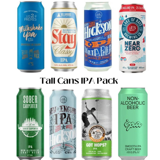 BFCM | IPA Sober Sampler: Mixed Variety Pack Non-Alcoholic Beer Tall Cans