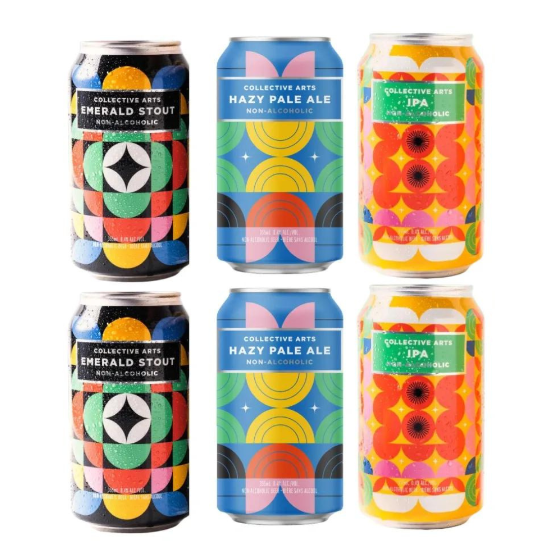 Collective Arts Sober Sampler |  Mixed Variety 6 Pack Non-Alcoholic Beer