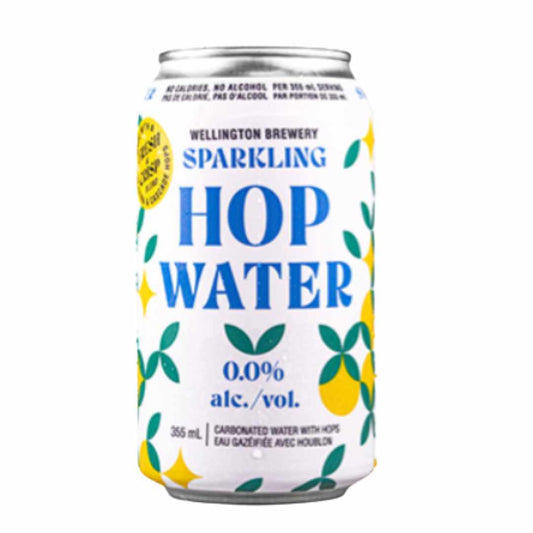 Can of Wellington Brewery Sparkling Hop Water on a white background