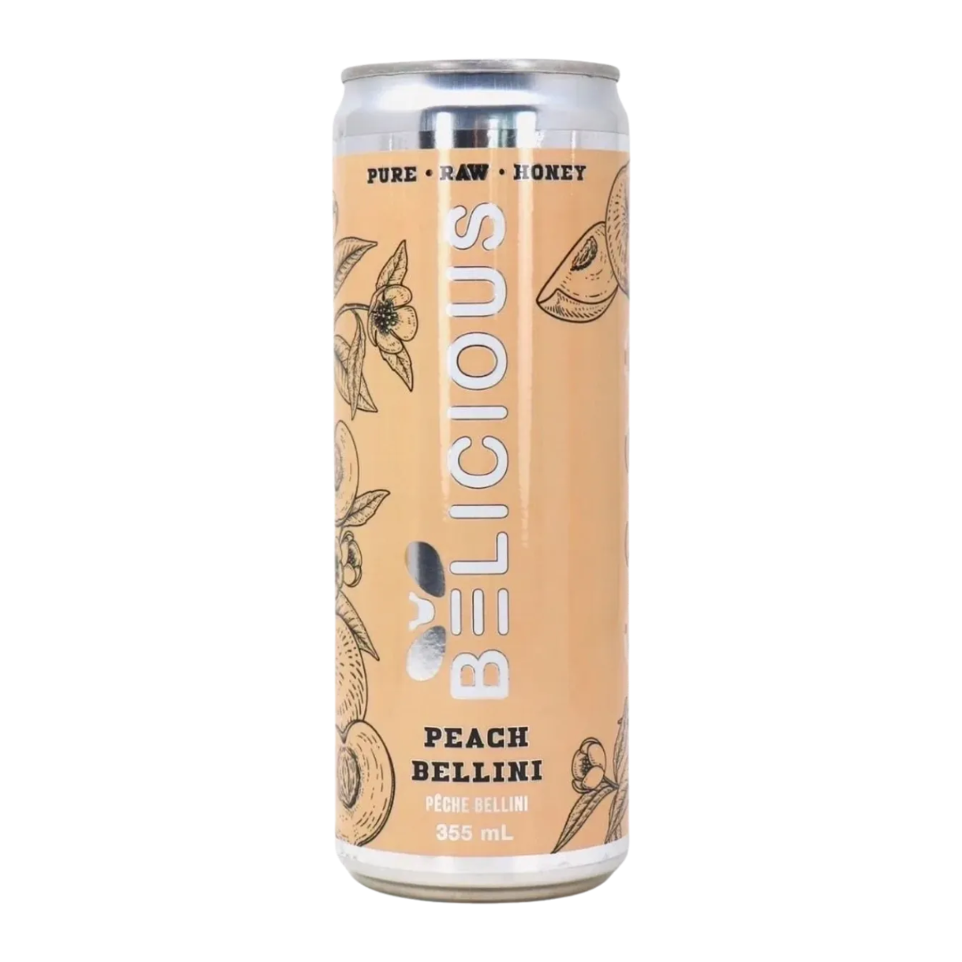 Belicious Peach Bellini Raw Honey Sparkling Beverage