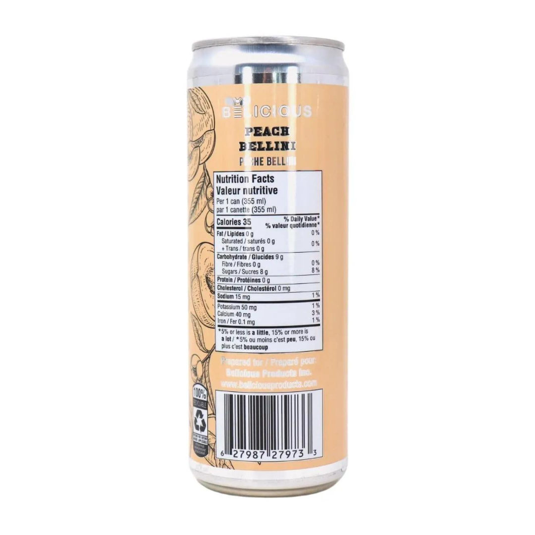 Belicious Peach Bellini Raw Honey Sparkling Beverage