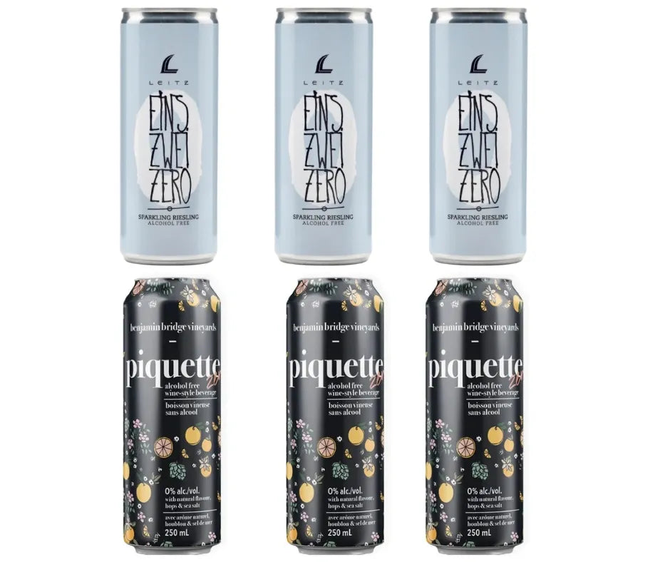 Sober Sampler: 6 Pack Non-Alcoholic White Wine Cans